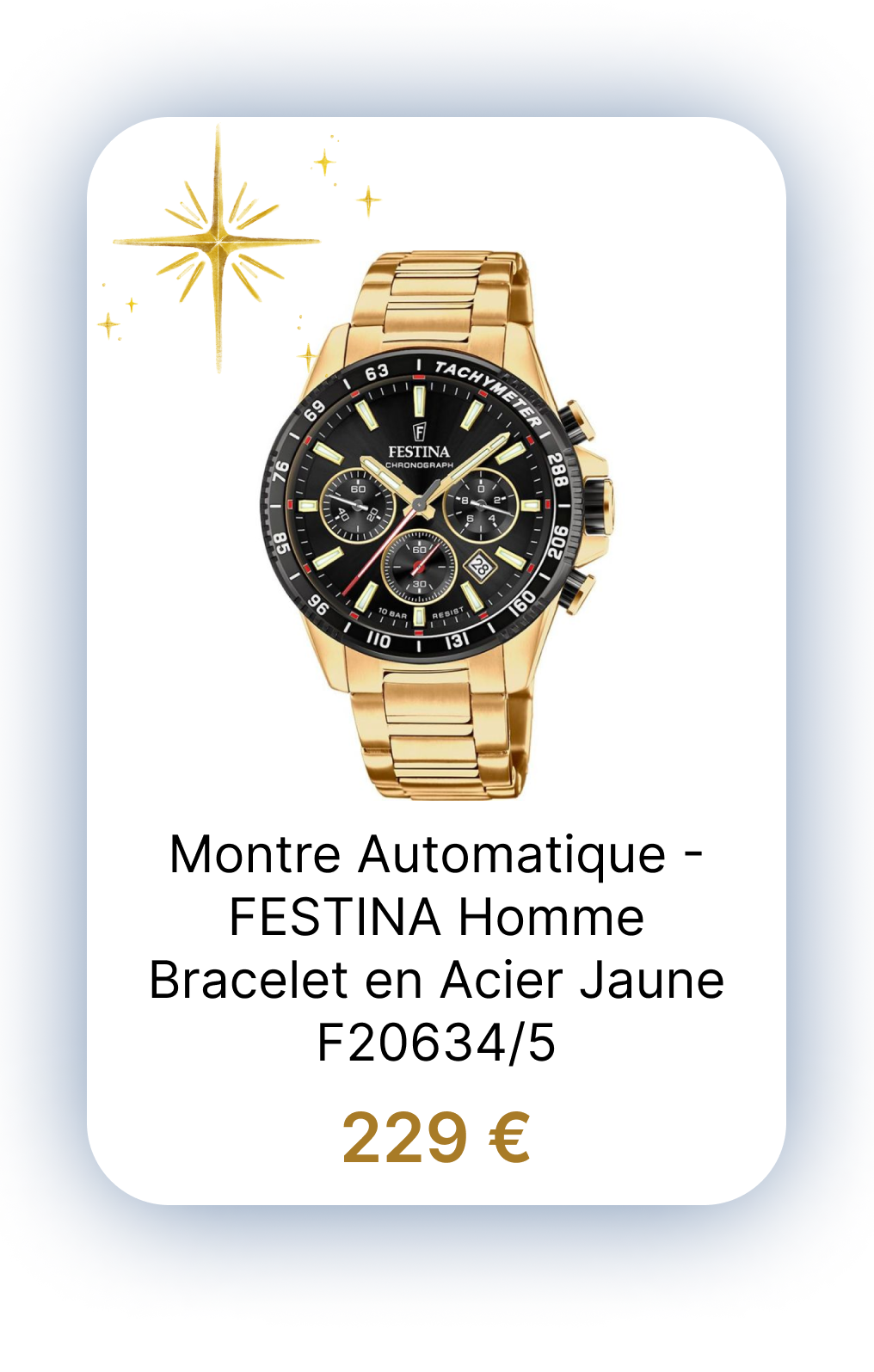 Montre Automatique TIMELESS CHRONOGRAPH - FESTINA Homme Bracelet en Acier Jaune - F20634-5.png