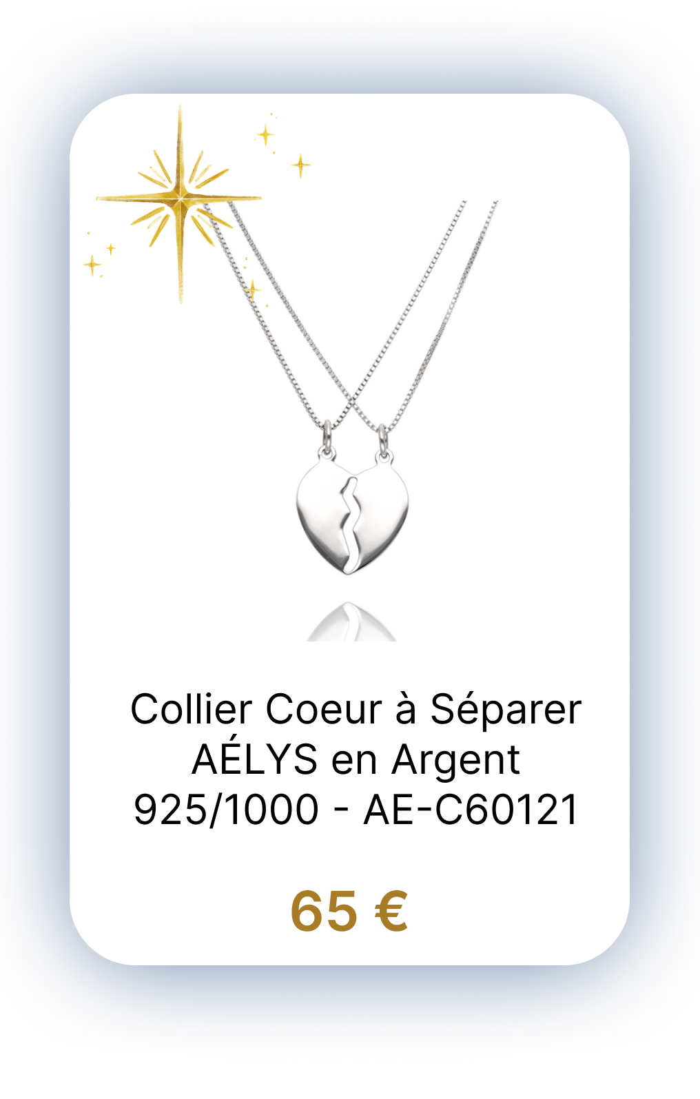 Collier Coeur à Séparer AÉLYS en Argent 925-1000 - AE-C60121.png