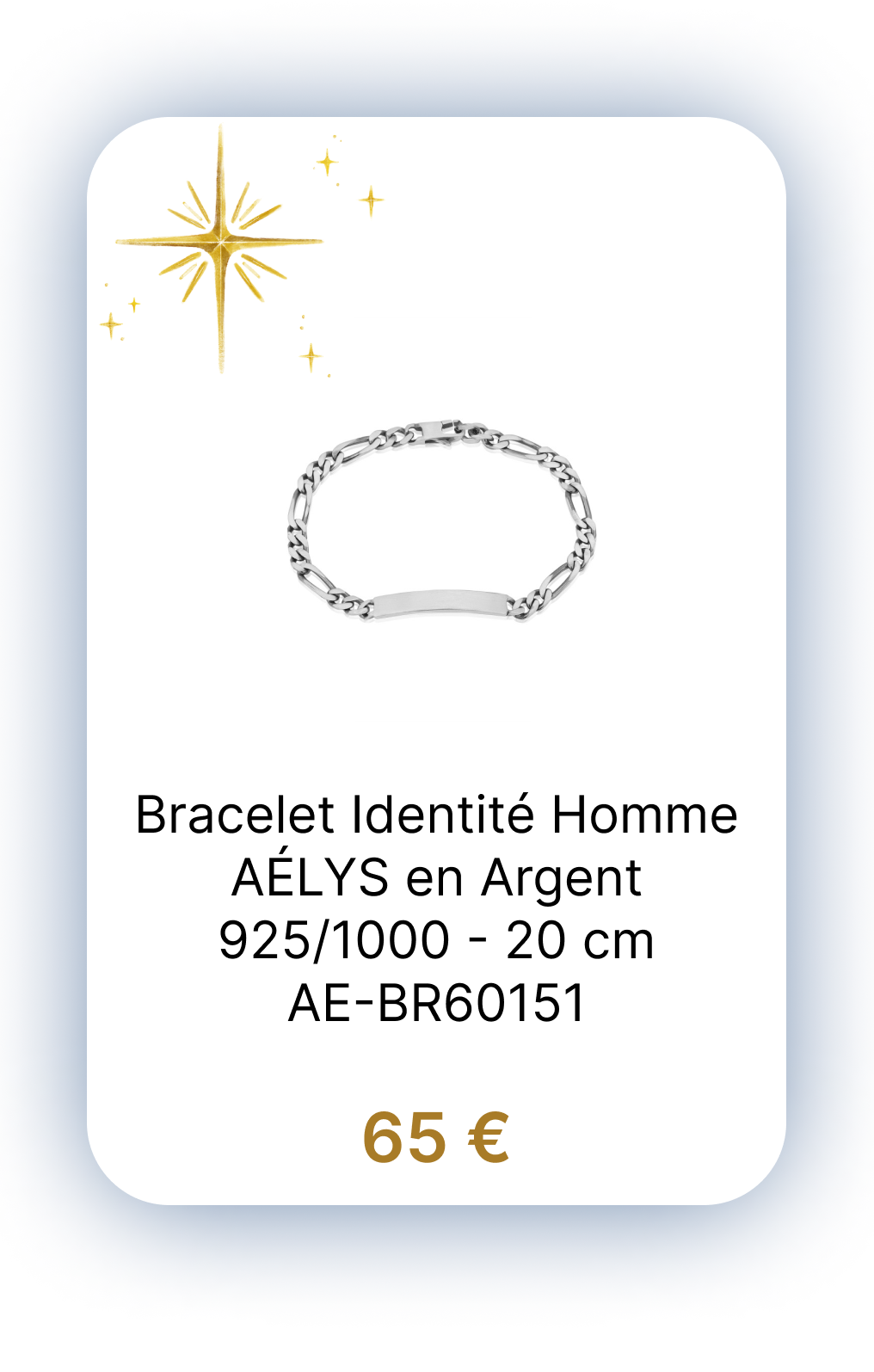 Bracelet Identité Homme AÉLYS en Argent 925-1000 -20 cm - AE-BR60151.png