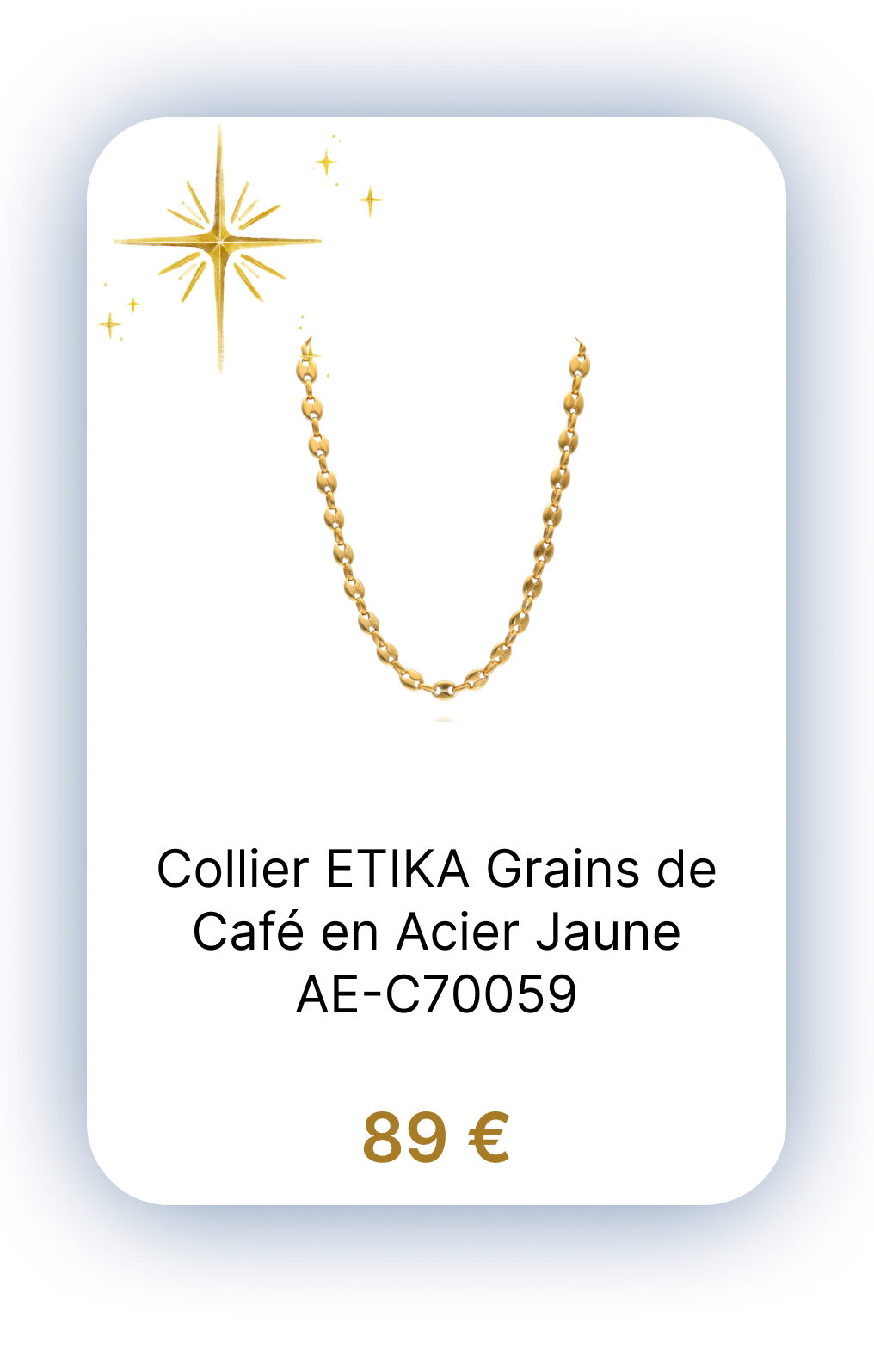 Collier ETIKA Grains de Café en Acier Jaune - AE-C70059.png