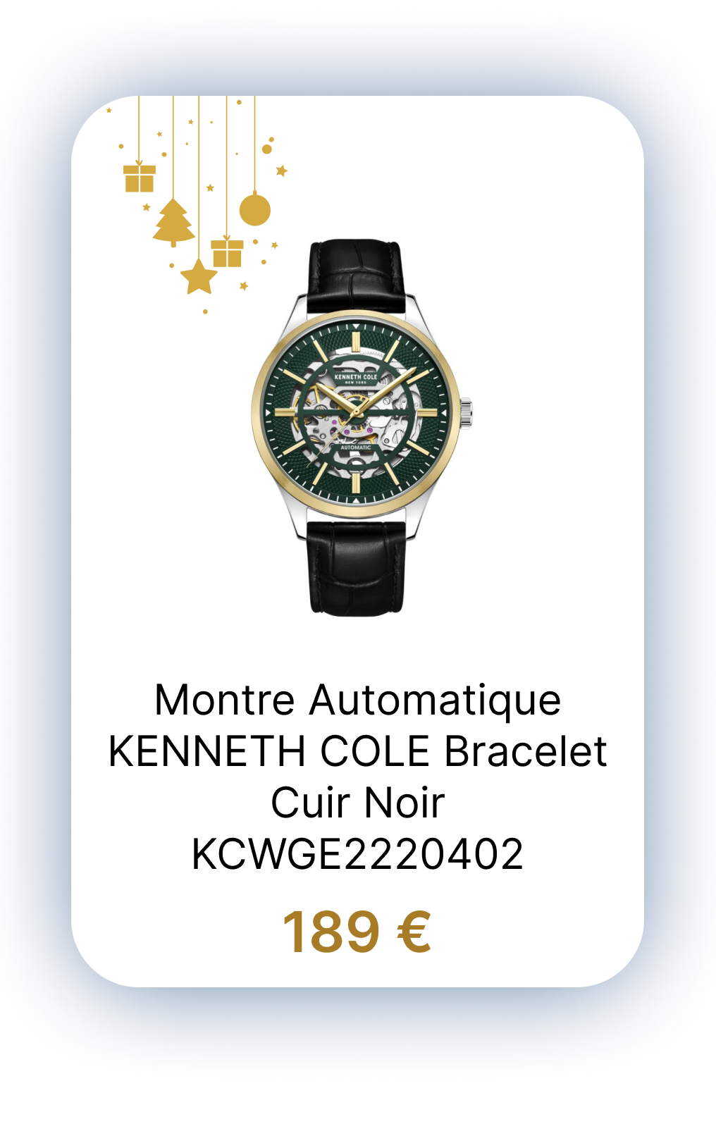 Montre Automatique KENNETH COLE Bracelet Cuir Noir - KCWGE2220402.png
