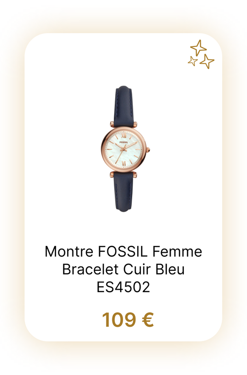 Montre FOSSIL Femme Bracelet Cuir Bleu - ES4502.png
