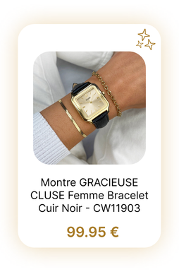 Montre GRACIEUSE - CLUSE Femme Bracelet Cuir Noir - CW11903.png